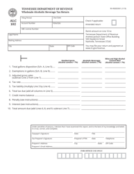 Document preview: Form RV-R0005901 (ALC102) Wholesale Alcoholic Beverage Tax Return - Tennessee