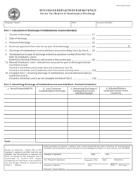 Form RV-F1322601 Excise Tax Report of Bankruptcy Discharge - Tennessee