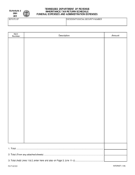 Document preview: Form RV-F1401001 (INH301) Schedule J Inheritance Tax Return Schedule - Funeral Expenses and Administration Expenses - Tennessee