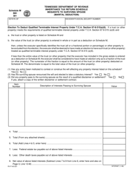 Document preview: Form RV-F1401201 (INH301) Schedule M Inheritance Tax Return Schedule - Bequests to Surviving Spouse (Marital Deduction) - Tennessee