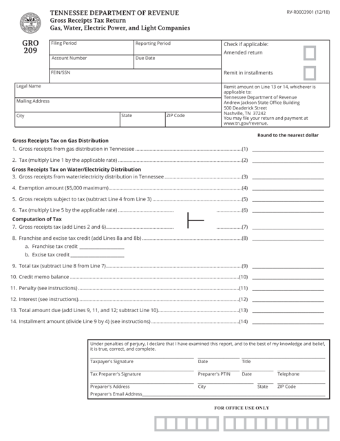 Form GRO209 (RV-R0003901)  Printable Pdf
