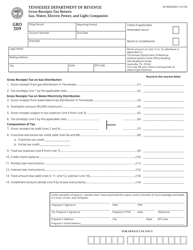 Form GRO209 (RV-R0003901) Gross Receipts Tax Return - Gas, Water, Electric Power, and Light Companies - Tennessee