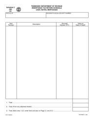 Document preview: Form RV-F1400301 (INH301) Schedule C Inheritance Tax Return Schedule - Cash, Notes, Mortgages - Tennessee