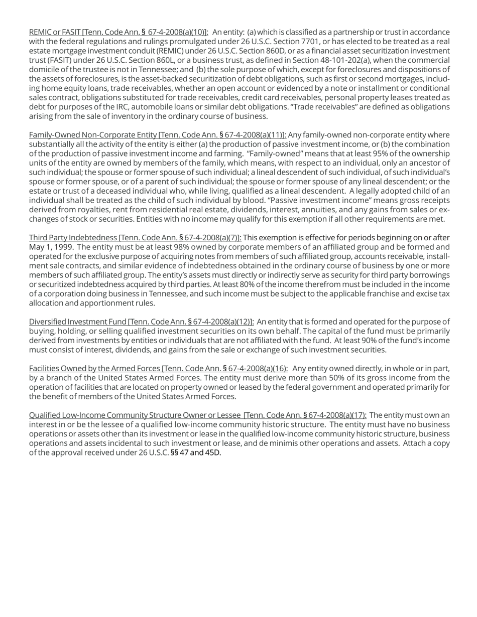 Form RV-R0012201 (FAE183) Application for Exemption / Annual Exemption Renewal - Tennessee, Page 5