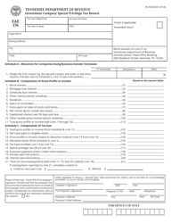 Document preview: Form RV-R0006201 (FAE176) Investment Company Special Privilege Tax Return - Tennessee