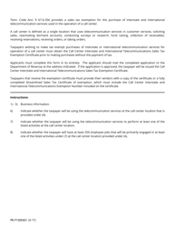 Form RV-F1305401 Application for Call Center Interstate and International Telecommunications Sales and Use Tax Exemption - Tennessee, Page 2