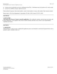 Instructions for Form PA-401 Application for Commercial Pesticide Applicator License - Texas, Page 3