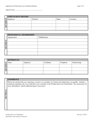 Application for Produce Recovery Fund Board Member - Texas, Page 2