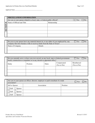 Application for Produce Recovery Fund Board Member - Texas, Page 3