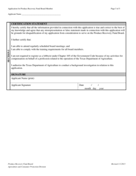 Application for Produce Recovery Fund Board Member - Texas, Page 5
