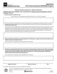 Form CS-0975 Application - Dcs Tuition Assistance Bsw/Bssw Program - Tennessee, Page 4
