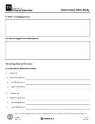 Form CS-0961 Foster Family Home Study - Tennessee, Page 4