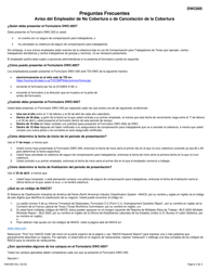 Formulario DWC005 Aviso Del Empleador De No Cobertura O De Cancelacion De La Cobertura - Texas (Spanish), Page 2