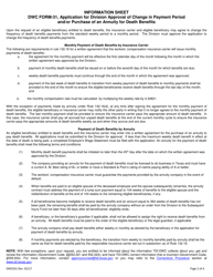 Form DWC031 Application for Division Approval of Change in the Payment Period and/or Purchase of an Annuity for Death Benefits - Texas, Page 2