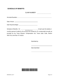 Form DWC035 Application for Division Approval of the Purchase of an Annuity for Lifetime Income Benefits - Texas, Page 3