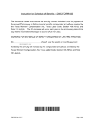 Form DWC035 Application for Division Approval of the Purchase of an Annuity for Lifetime Income Benefits - Texas, Page 4