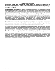 Formulario DWC045AS Solicitud Para Una Audiencia Para Disputar Beneficios Medicos O Audiencia En La Oficina Estatal De Audiencias Administrativas (Soah, Por Sus Siglas En Ingles) - Texas (Spanish), Page 2