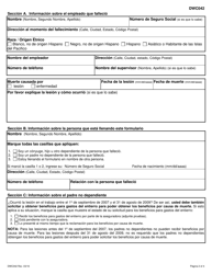 Formulario DWC042 Reclamacion Para Obtener Beneficios De Compensacion Para Trabajadores Por Causa De Muerte - Texas (Spanish), Page 2