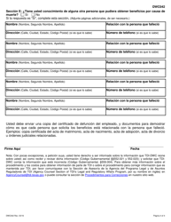 Formulario DWC042 Reclamacion Para Obtener Beneficios De Compensacion Para Trabajadores Por Causa De Muerte - Texas (Spanish), Page 4