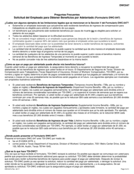 Formulario DWC047 Solicitud Del Empleado Para Obtener Beneficios Por Adelantado - Texas (Spanish), Page 2