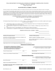 Document preview: Formulario DWC85S Acuerdo Entre El Contratista General Y El Subcontratista Para Establecer Una Relacion Independiente - Texas (Spanish)