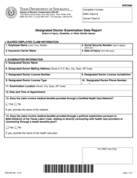 Form DWC068 Designated Doctor Examination Data Report - Texas