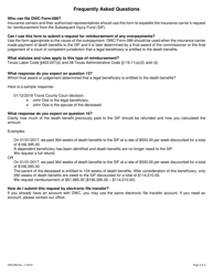 Form DWC096 Sif Reimbursement Request Form &quot; Refund of Death Benefits - Texas, Page 3