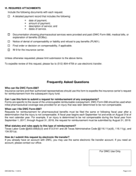 Form DWC098 Sif Reimbursement Request Form - Pharmaceutical - Texas, Page 2