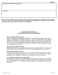 Form DWC105 Accident Prevention Services Worksheet - Texas, Page 3