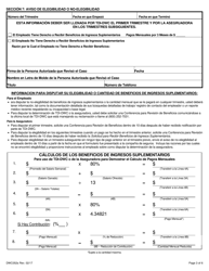 Formulario DWC052 Solicitud Para Recibir Beneficios De Ingresos Suplementarios - Texas (Spanish), Page 3