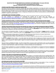 Formulario DWC052 Solicitud Para Recibir Beneficios De Ingresos Suplementarios - Texas (Spanish), Page 4