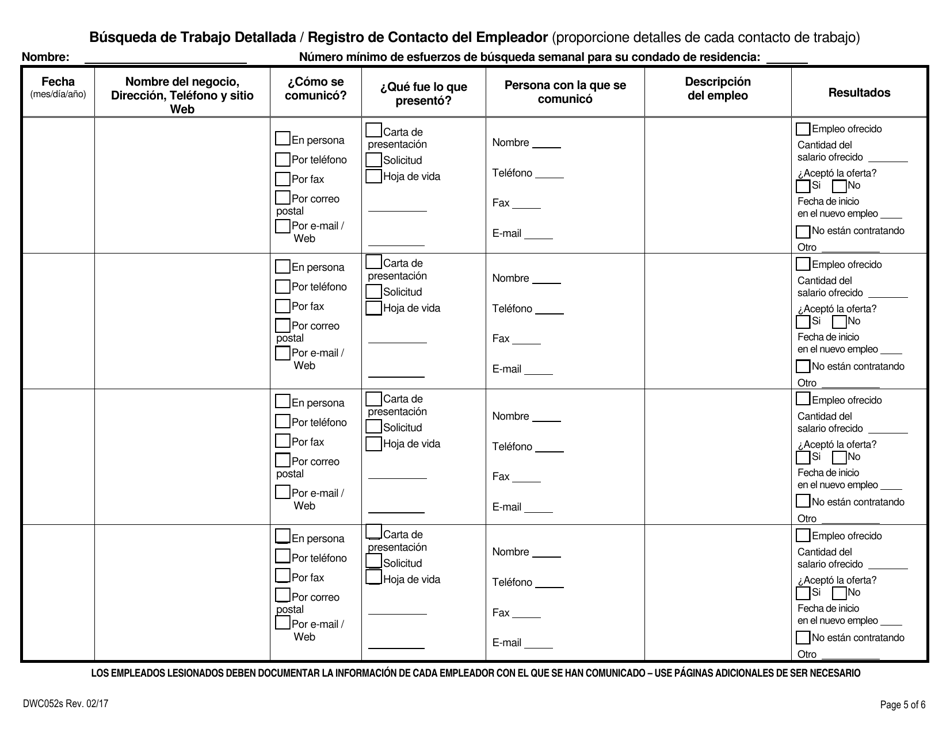 Formulario DWC052 Solicitud Para Recibir Beneficios De Ingresos Suplementarios - Texas (Spanish), Page 5