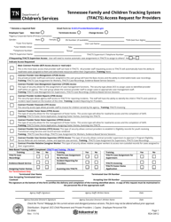 Form CS-0944 Tennessee Family and Children Tracking System (Tfacts) Access Request for Providers - Tennessee
