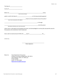 Form FIN428 (R-3) Certificate of Assuming Insurer - Texas, Page 2