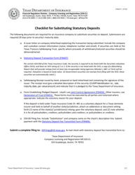 Document preview: Form FIN437 Checklist for Substituting Statutory Deposits - Texas