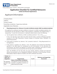 Document preview: Form FIN188 Application Checklist for Certified Reinsurers (Initial and Renewal Applications) - Texas