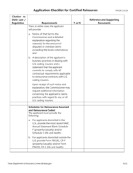 Form FIN188 &quot;Application Checklist for Certified Reinsurers (Initial and Renewal Applications)&quot; - Texas, Page 9