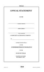 Document preview: Form FIN128 Annual Statement Blank - Farm Mutual Companies - Texas