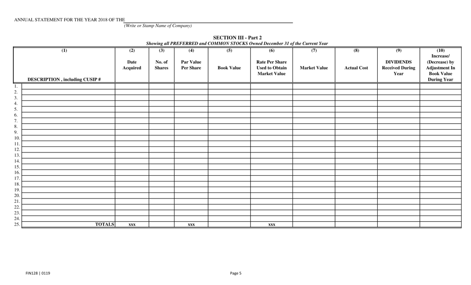 Form FIN128 Download Printable PDF or Fill Online Annual Statement ...