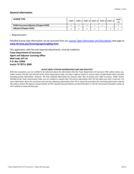 Form FIN603 Application for Adjuster Entity License - Texas, Page 10