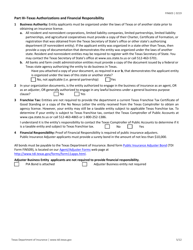 Form FIN603 Application for Adjuster Entity License - Texas, Page 5