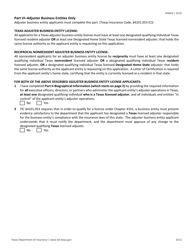 Form FIN603 Application for Adjuster Entity License - Texas, Page 8