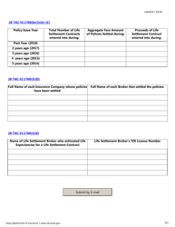 Form LAH323 Life Settlement Provider Data Report - Texas, Page 2