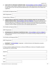 Form LAH310 Transmittal Checklist for Life/Health Rate and Form Filings - Texas, Page 5