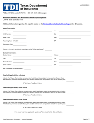 Document preview: Form LAH345 Mandated Benefits and Mandated Offers Reporting Form - Texas