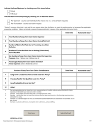 Form LHL564 Long-Term Care Insurance Claim Denials Reporting Form - Texas, Page 2