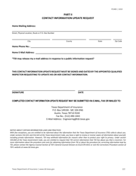 Form PC400 Contact Information Update Request - Texas, Page 2