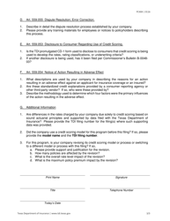 Form PC404 Compliance Questionnaire - Use of Credit Information - Texas, Page 3