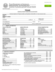 Form PC373 (VIP-2) Residential Property Condition Evaluation Report - Texas