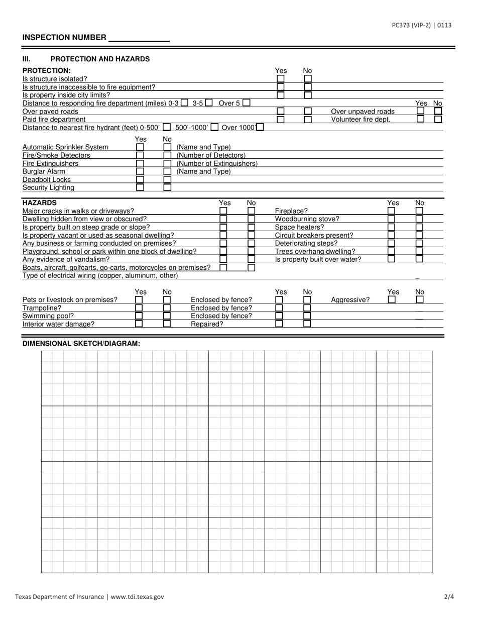 Form PC373 (VIP-2) Residential Property Condition Evaluation Report - Texas, Page 2